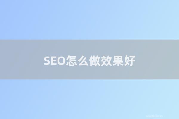 深圳seo技术博客:SEO如何做效果好?如何做到快速上首页排名?