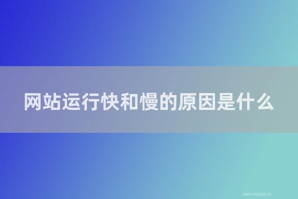 杭州seo博客:网站运行快和慢的原因是怎样?
