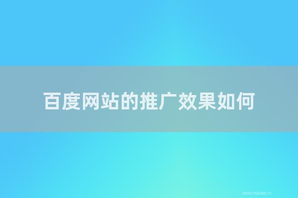 杭州seo博客：百度网站的推广效果如何？如何做百度网站推广？