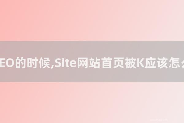 seo技术博客：做SEO的时候,Site网站首页被K应该如何办？