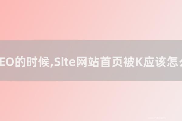 seo技术博客:做SEO的时候,Site网站首页被K应该如何办?