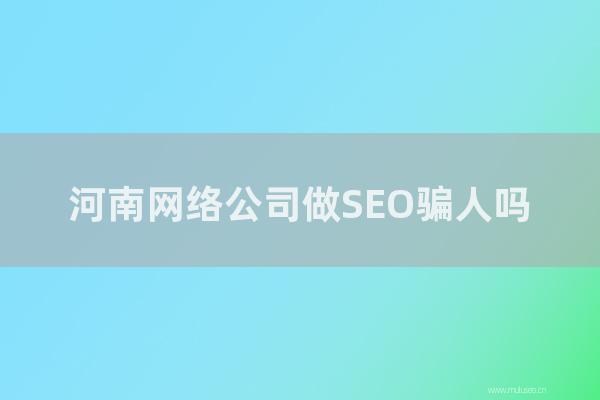 seo技术博客:河南网络公司做SEO骗人吗?河南SEO网站是如何做的?